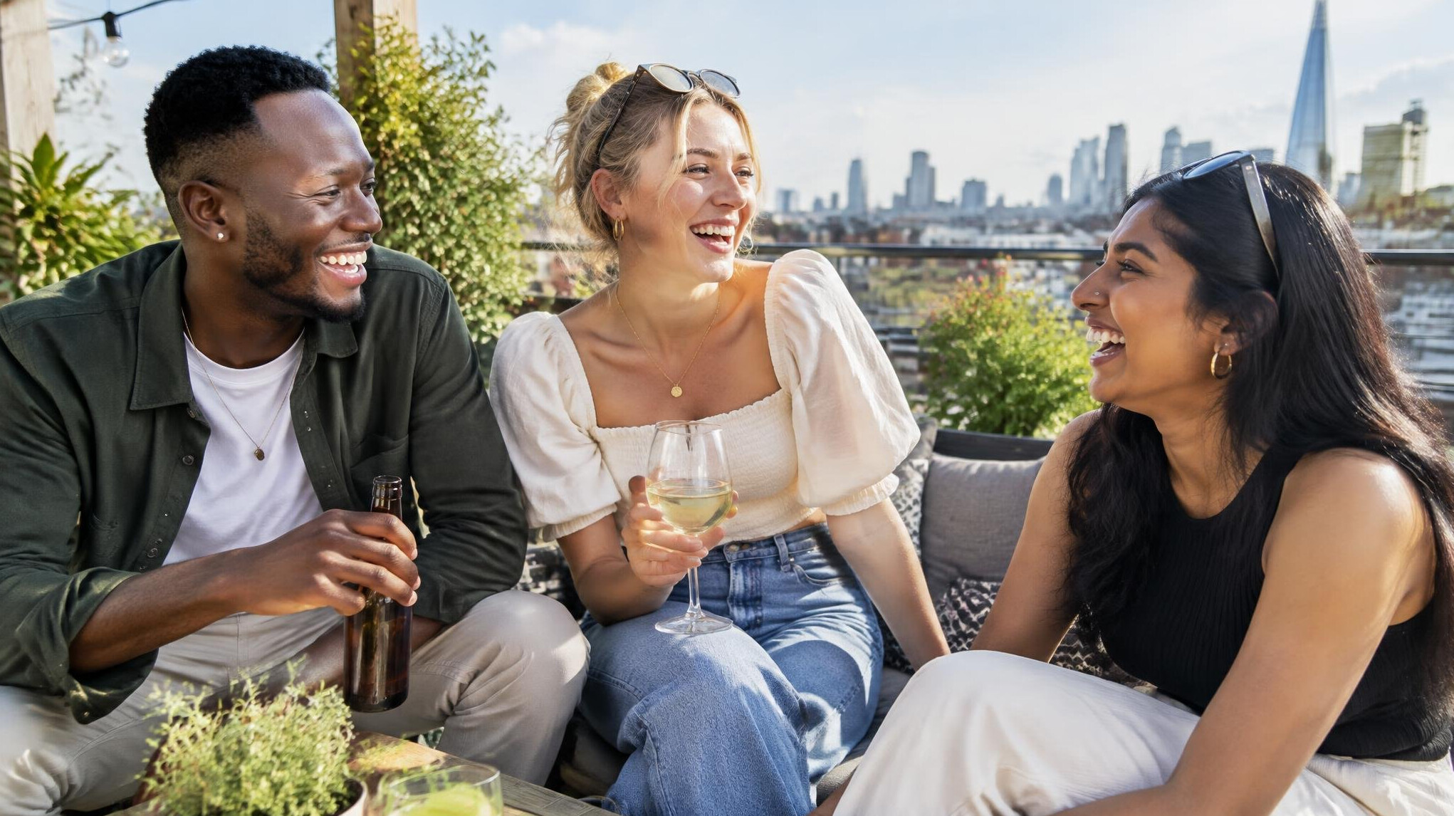 Group of friends in a styled lifestyle photoshoot